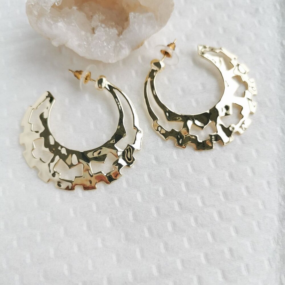 New Gold Kendra Scott Shiva Hoop Earrings